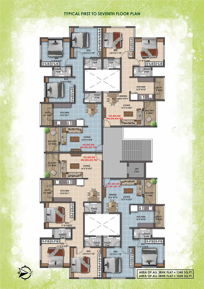 Typical Floor Plan Shreya Residency